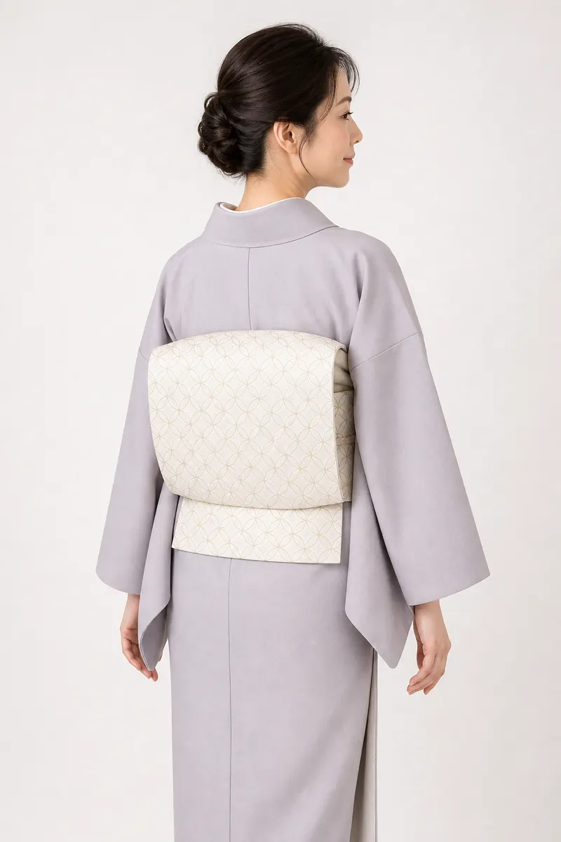 白金 七宝文様袋帯