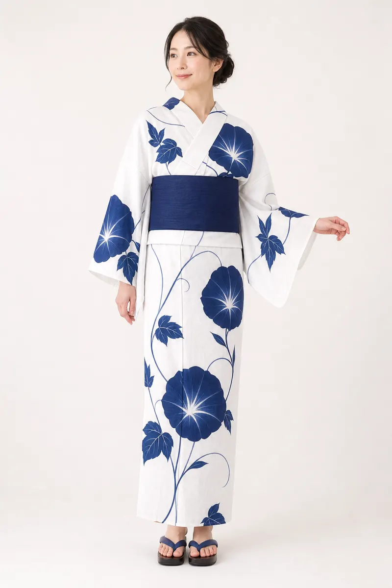 白藍 朝顔浴衣