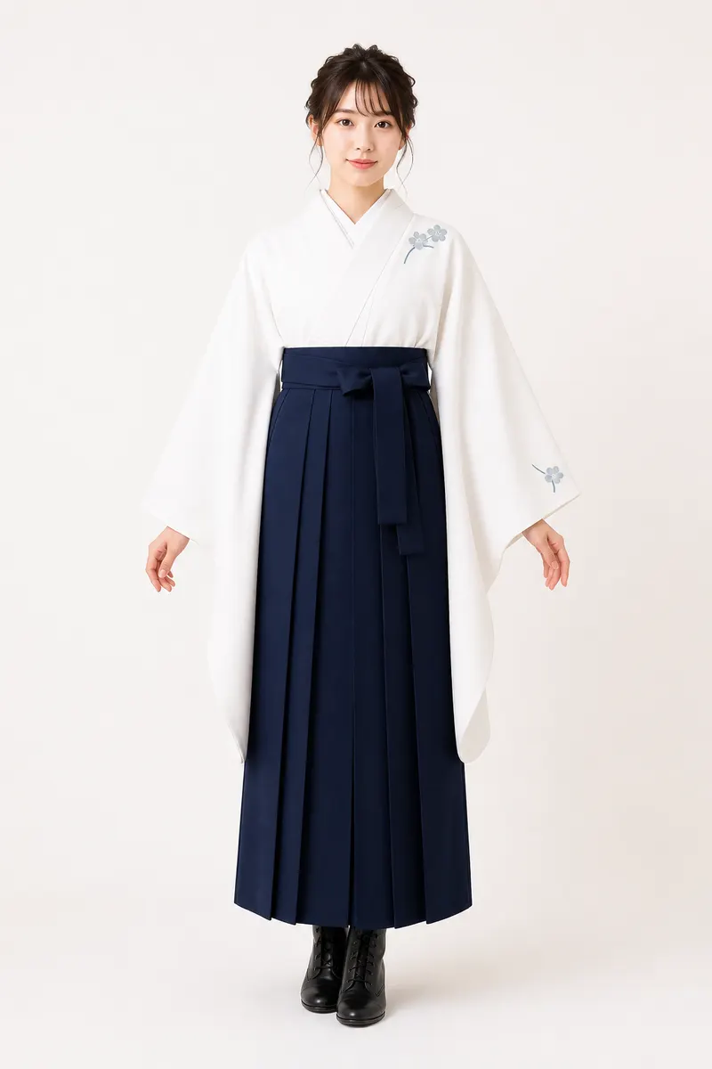 白藍 草花×紺袴
