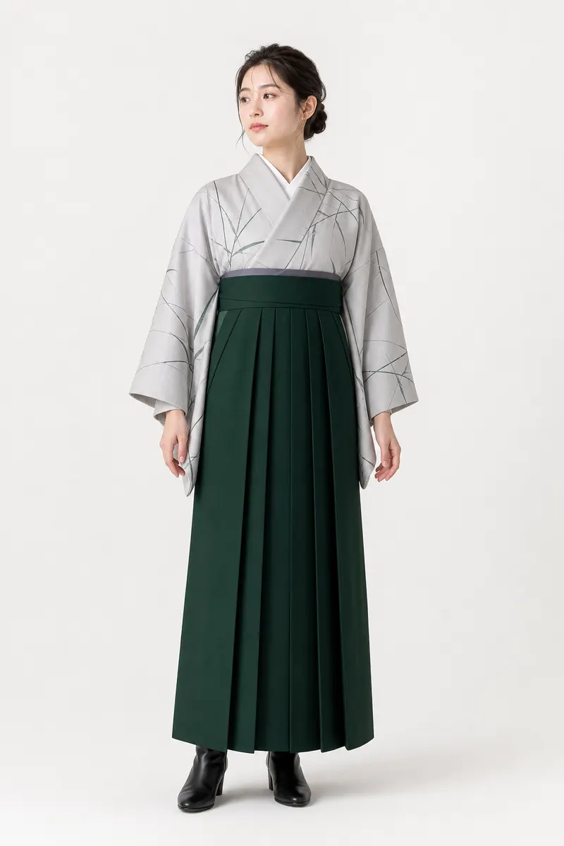 銀鼠 草枝×深緑袴